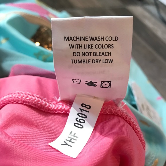 Mud Pie Mermaid Collectio 2 Pc Rash Guard Swimsuit - Picture 8 of 8